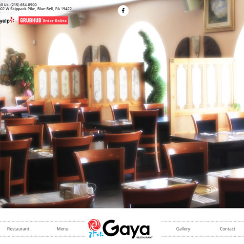 Gaya Restaurant, a website made by the Philadelphia area web development company TAF JK Group Inc.